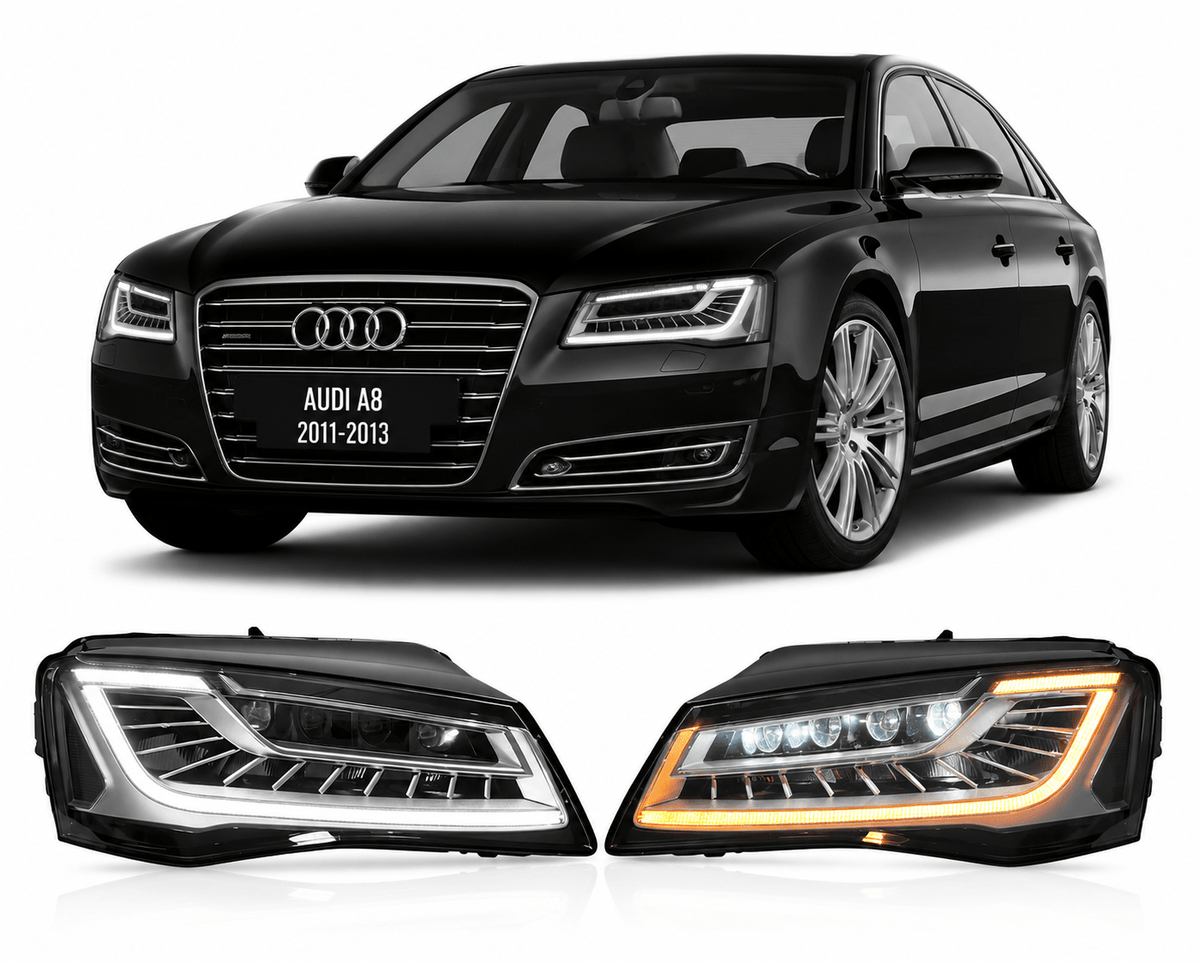 Audi A8 LED Headlights DRL Turn Signal Upgrade 2011–2013 - AudiGear.com - Headlights