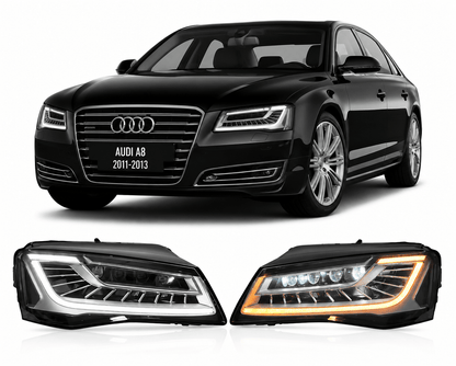 Audi A8 LED Headlights DRL Turn Signal Upgrade 2011–2013 - AudiGear.com - Headlights