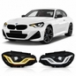 Vekto V2 Exclusive Shadow dual-color LED headlights for BMW G42 2022-2026, showcasing sleek design and advanced lighting features.