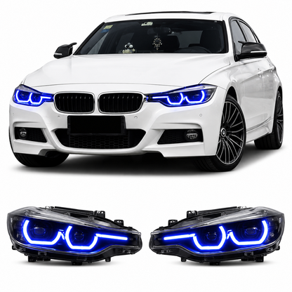 Vekto RGB LED DRL headlight modules for BMW F30 F31 F35 3 Series 2016-2019 with American standard design