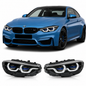 Vekto V3 triple-color LED headlights for BMW 4 Series F32/F33/F36, M3 F80, M4 F82 2013-2018, showing the headlight design