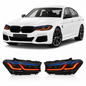 Vekto tri-color LED headlights for BMW G30 G38 5 Series 2018-2020, showing front view of sleek, modern headlight design