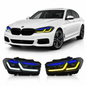 Vekto dual color LED headlights assembly for BMW 5 Series G30 G38 (2018–2020), showing front view with LED lighting details.