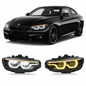 Vekto IKON V2 dual-color laser LED headlights for BMW 4 Series F32/F33/F36 and M4 F82, showcasing sleek headlight design.