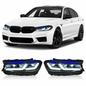 Vekto dual-color LED headlights for BMW G30 G38 5 Series and F90 M5 2018-2020, showcasing modern headlight design and illumination.