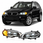 Vekto LED headlights for BMW X5 E70 2007-2013, showing the sleek, modern design and clear lens on the vehicle.
