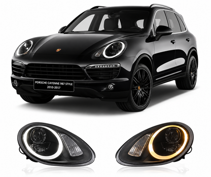 987 Style LED Headlights for Porsche Cayenne 2010-2017