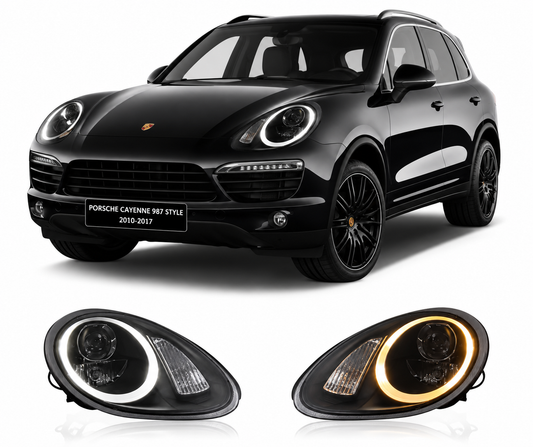 987 Style LED Headlights for Porsche Cayenne 2010-2017