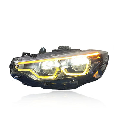Vekto V2 IKON dual-color LED headlights for BMW F32, F36, F80, F82 2014-2020, showing the LED headlight assembly with dual-color LEDs.