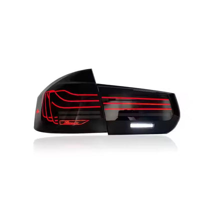 Vekto CSL style LED tail lights for BMW 3 Series F30/F35 and F80 M3, 2013-2018, featuring sleek design and bright illumination.