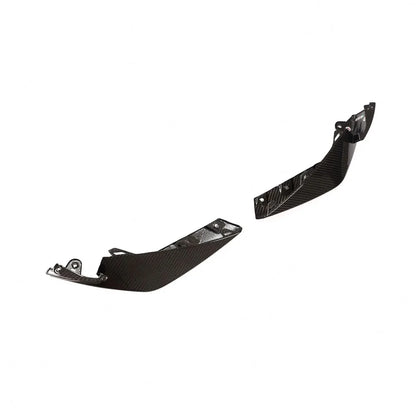 Carbon fiber front bumper splitter for BMW G80 M3 and G82 M4 by K2 Industries, showing the sleek aerodynamic design.