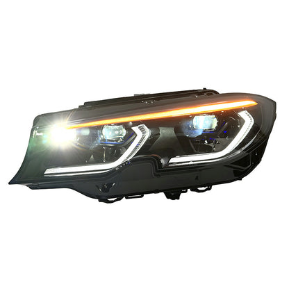 Vekto RGB LED DRL headlight module set for BMW G20 G21 G28 3 Series Laser 2018-2022, showing the LED daytime running lights.