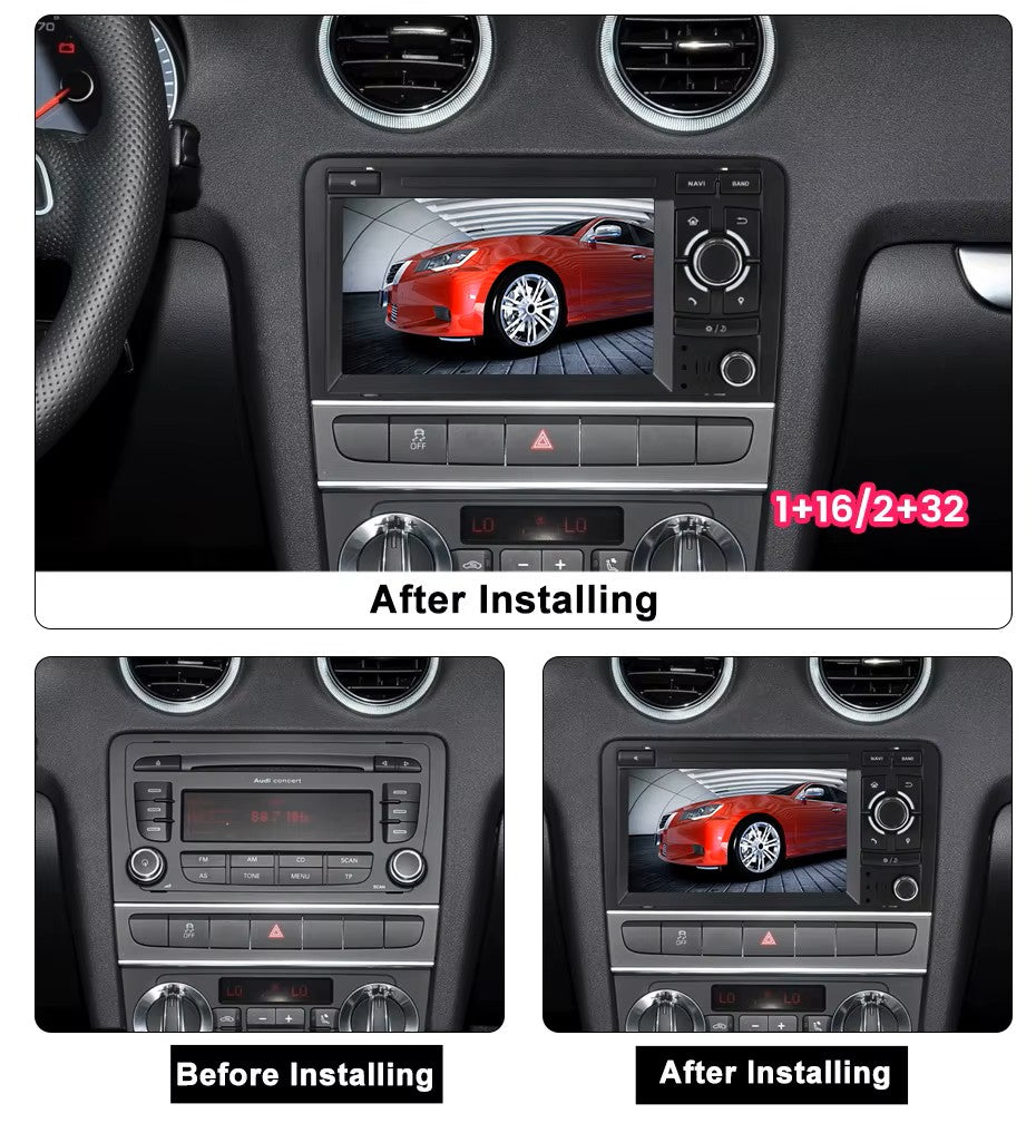 Upgrade Touchscreen for Audi A3 2003-2013 featuring Android 11 CarPlay