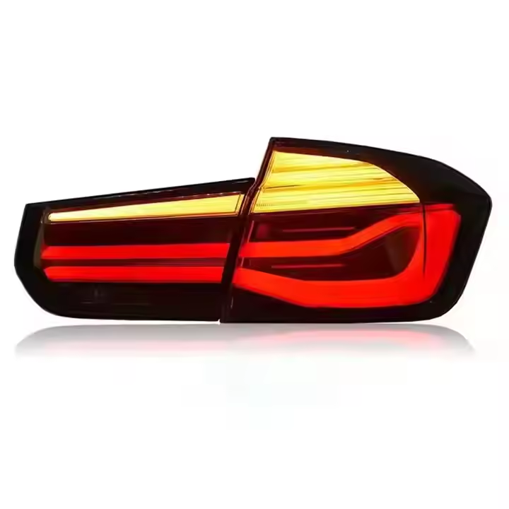 Vekto LED tail lights for BMW 3 Series F30/F35 rear lamp assembly, 2013-2016, showing close-up of illuminated taillight design.