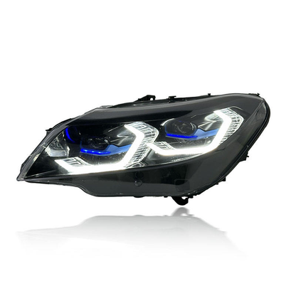 Vekto dual color LED headlights for BMW Z4 E89 with yellow and white DRL, laser style upgrade, plug and play installation.