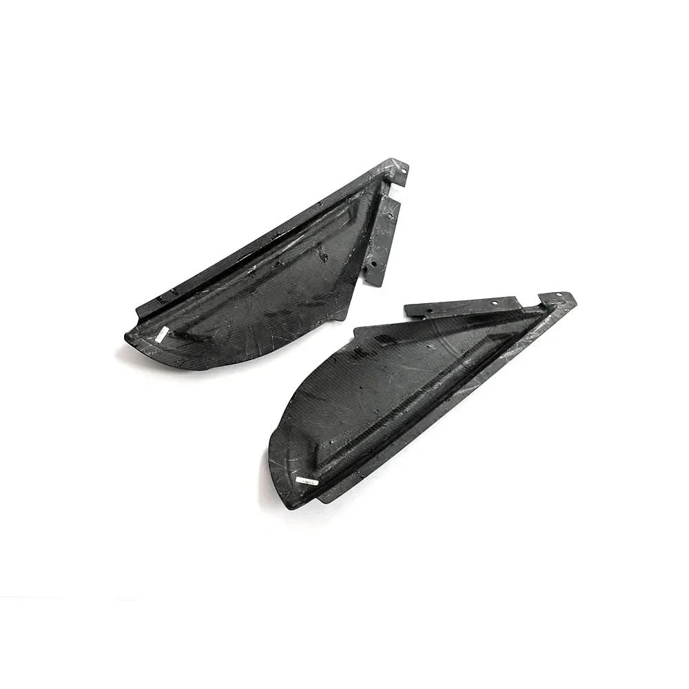 Black dry carbon fiber radiator cooling cover for BMW G87 M2 and G80/G82 M3 M4 by K2 Industries, showcasing sleek textured finish.