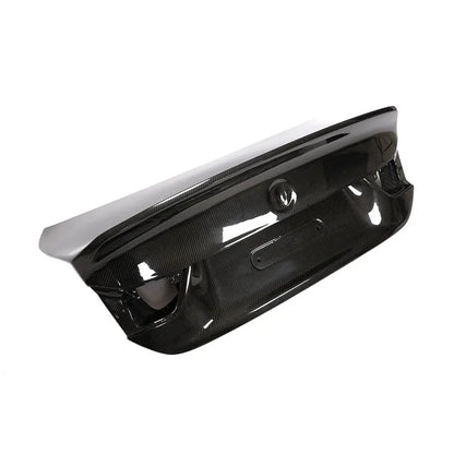 Carbon fiber trunk lid with high ducktail spoiler for BMW F32 4-Series and F82 M4 Coupe by K2 Industries.