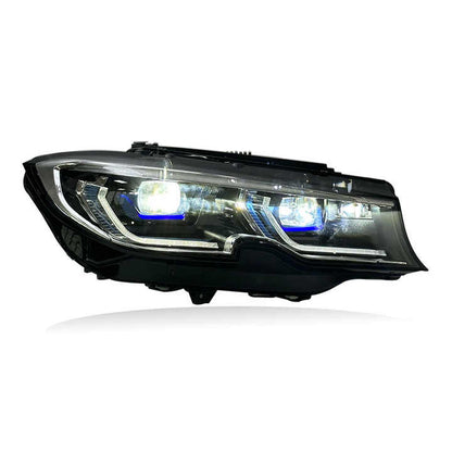 Vekto laser triple-color LED headlights for BMW 3 Series G20/G28 and M3 G80, 2019-2022, showcasing the headlight design.