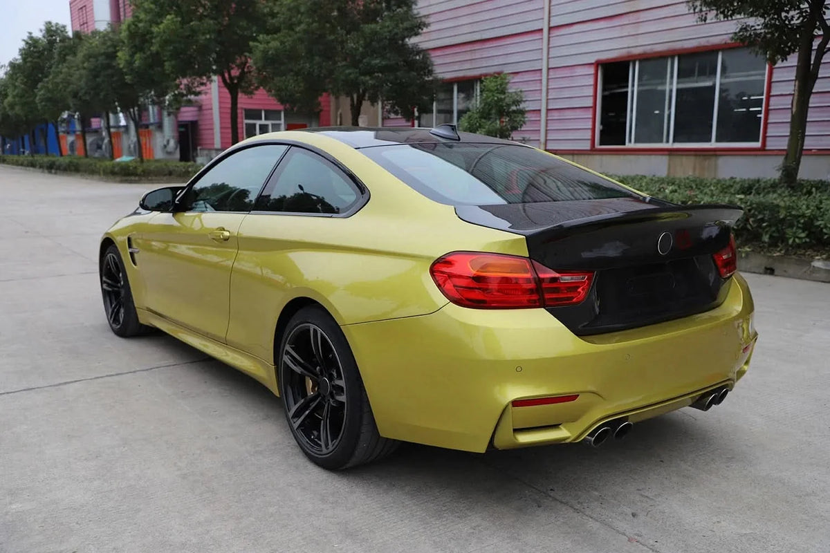 K2 Industries carbon fiber trunk lid with high ducktail for BMW F32 4-Series and F82 M4 coupe, 2014-2020
