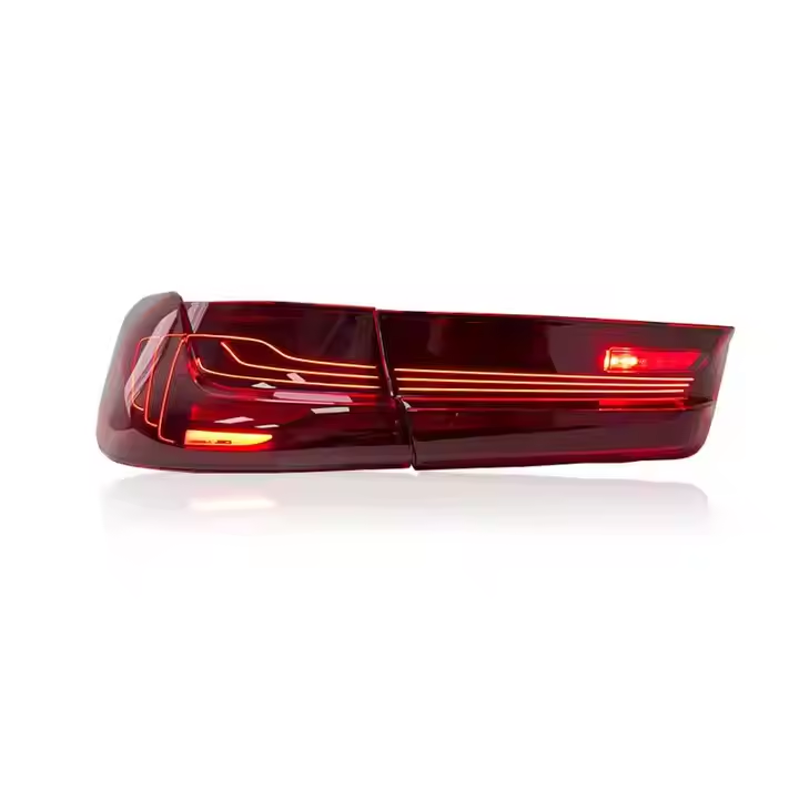 Vekto OLED CSL style taillights for BMW 3 Series G20 2018-2022, showing sleek design and illuminated red and clear lenses.
