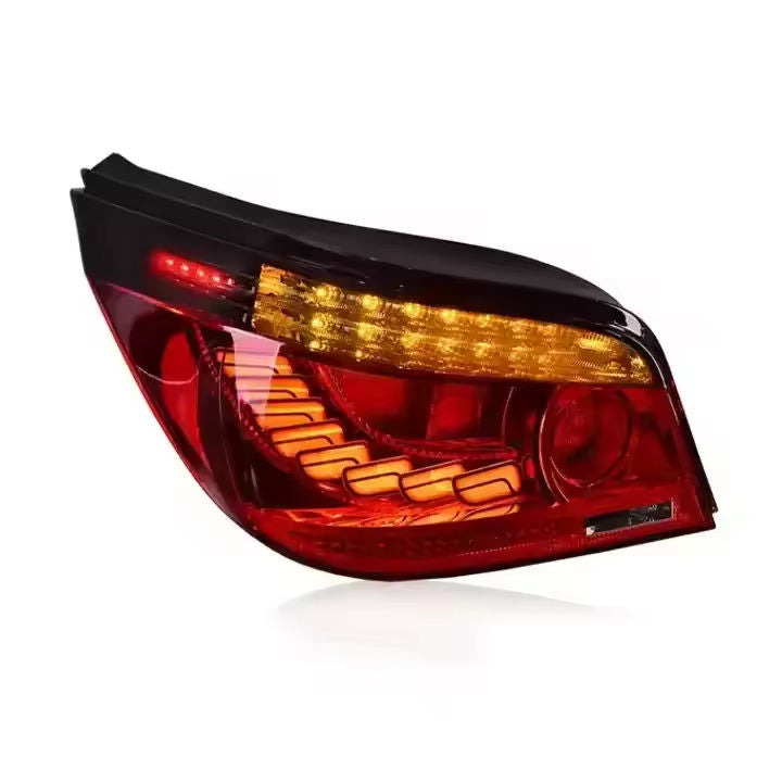 BMW 5 Series E60 GTS style LED taillights rear lamp assembly by Vekto, showing sleek red and clear lens design for 2003-2010 models.
