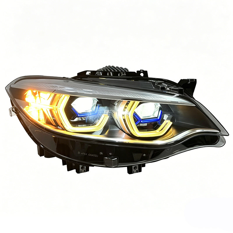 Vekto Laser Dual Lens LED headlights for BMW F22/F23 and F87 M2, featuring dual-color LED illumination and sleek design.