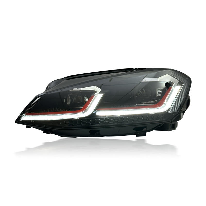 Vekto full LED headlights for Volkswagen Golf MK7 2013-2020 showing sleek, modern headlight design with LED illumination.
