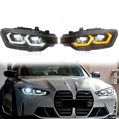 Vekto laser style LED headlights assembly for BMW 3 Series F30 F35 2012-2019, showing the headlight design and LED details.