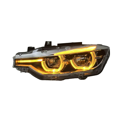 Vekto three-color LED headlights for BMW 3 Series F30/F35 2013-2018, showing the colorful lighting design and headlight assembly.
