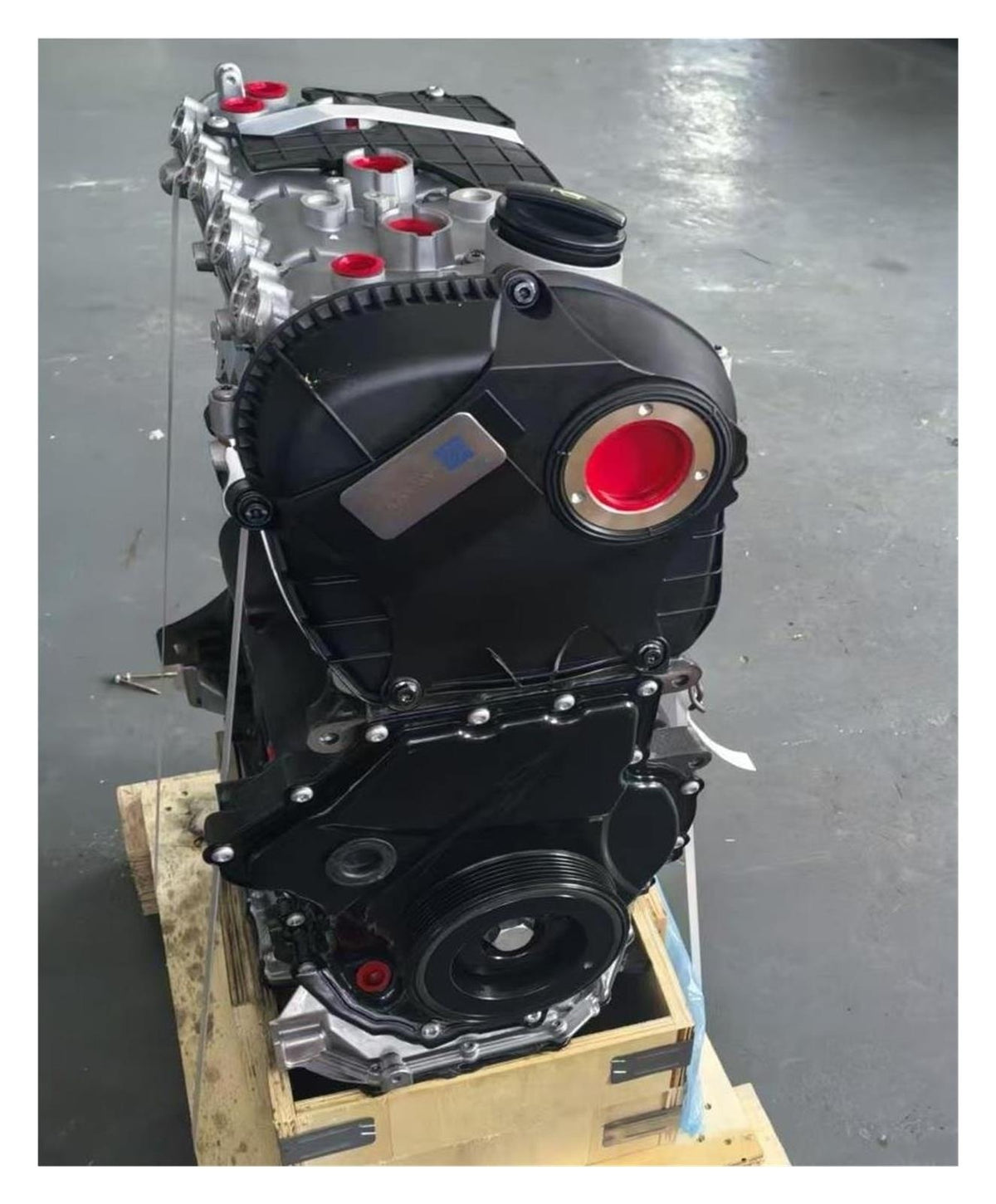 Bayern Automotive EA888 2.0L Gen2 engine assembly for Audi VW 2008-2016, complete engine with visible components and branding.