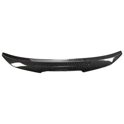 HoneyComb Carbon BMW F22 and F87 M2 trunk spoiler by Palenon Performance, showing the sleek honeycomb design on the car's trunk.