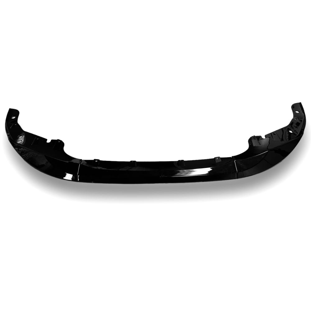 BMW G22 G23 M440i front lip spoiler in glossy black with aerodynamic design, made by Palenon Performance for enhanced style and performance.