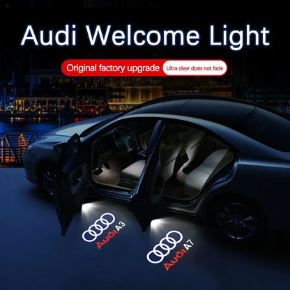 Quartz Ground Shadow Door Puddle Lamp Lighting for Audi Cars and SUVs