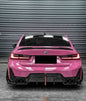BMW 3 Series G20 G28 G80 M3 carbon fiber trunk spoiler by K2 Industries, showing sleek aerodynamic design and textured finish.