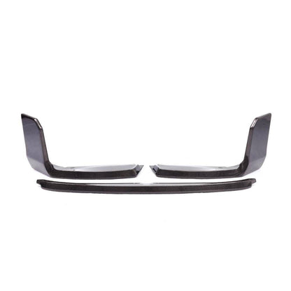 Carbon fiber M Style front lip for BMW M2 G87 by Palenon Performance, showcasing sleek, aerodynamic design on the vehicle's front bumper.