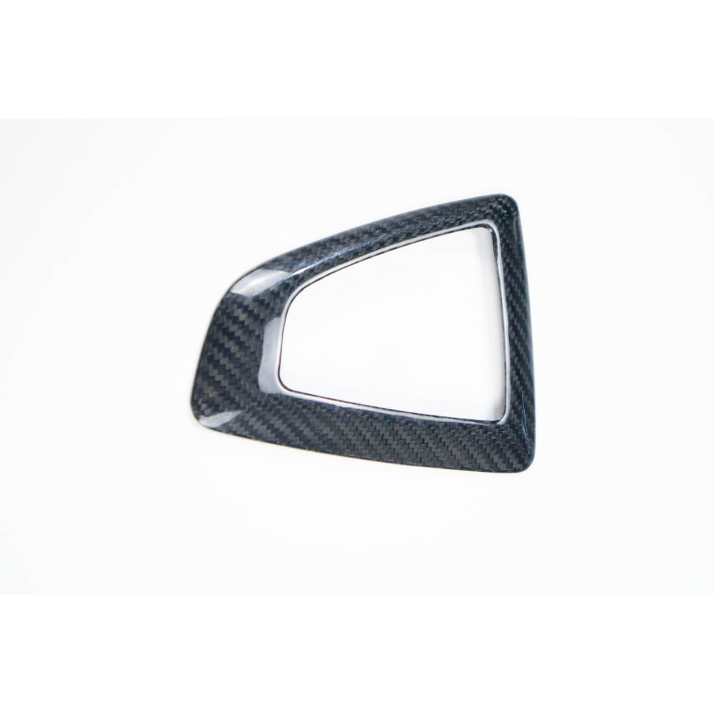 BMW F3x carbon fiber gear surround trims by Palenon Performance, showcasing sleek, textured finish for interior enhancement.