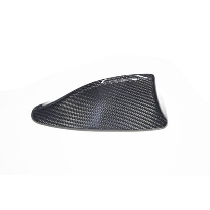 Carbon fiber roof antenna cover for BMW F10 M5, 535i, 550i, F01/F02 750i, 760i by Palenon Performance, shown on car roof.