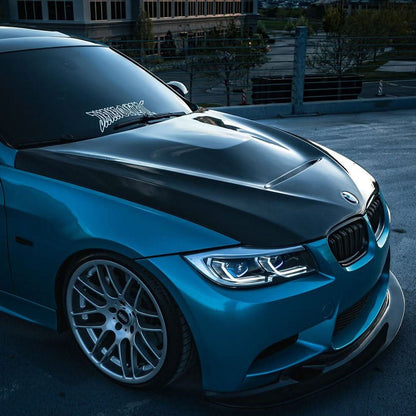 BMW 3-Series E90 modern style headlights by K2 Industries, showing sleek design and clear lens for 2005-2012 models.