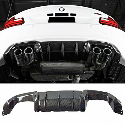 BMW F87 M2 M Type carbon fiber rear diffuser by Palenon Performance, showcasing a sleek, textured carbon fiber finish.