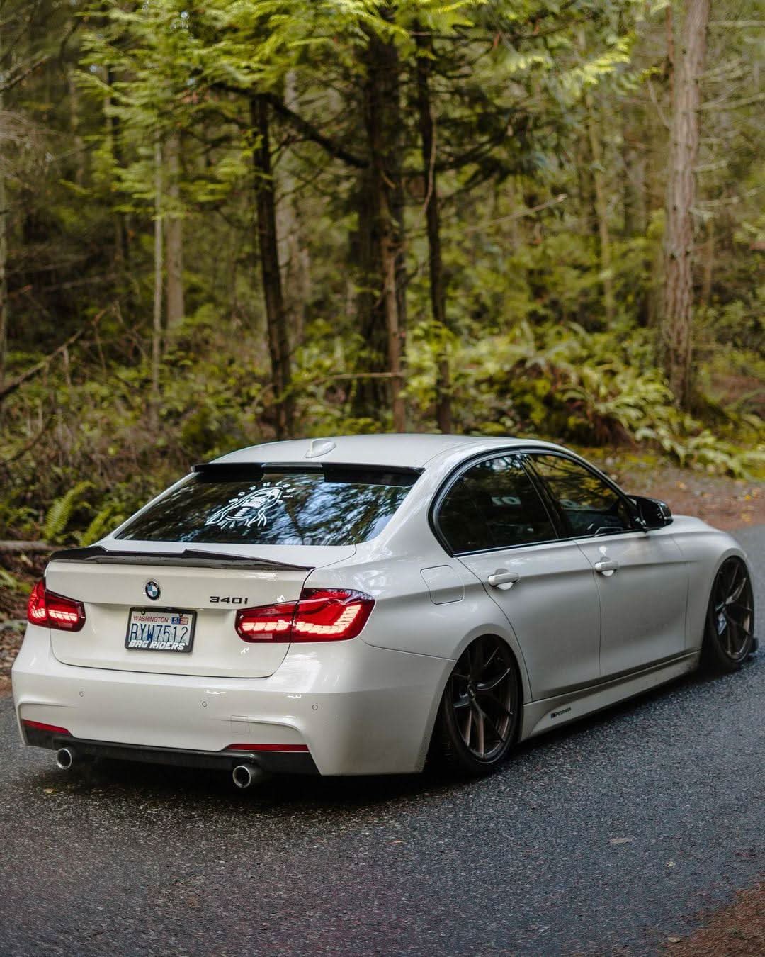 BMW 3-Series F30 F35 F80 GTS style OLED tail lights in red or smoked, featuring dynamic lighting for 2012-2019 models.