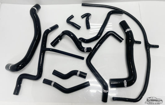 Autobahn Autoworx VW MK3 Golf Jetta VR6 coolant hose kit with multiple rubber hoses and clamps for engine cooling.