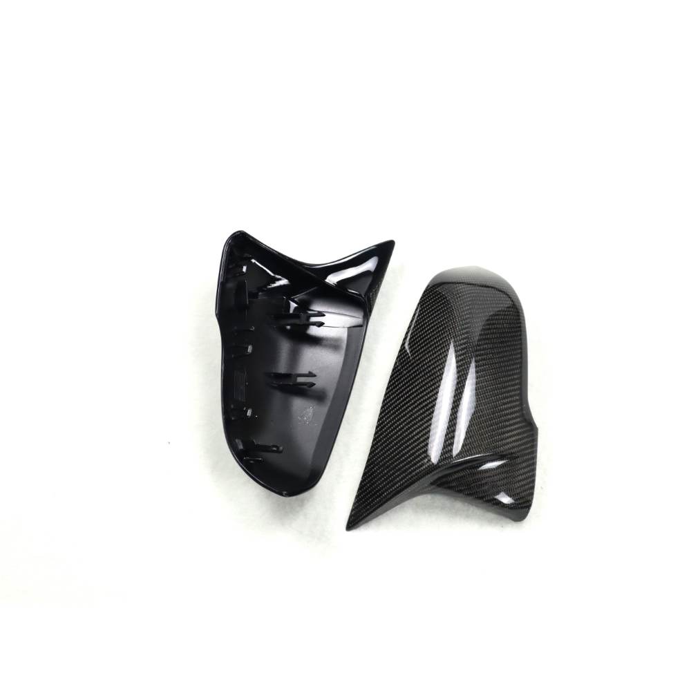 Carbon fiber M style mirror caps for Supra A90/A91, BMW F40/F44, X1 F48, X2 F39, Z4 G29 by Palenon Performance.