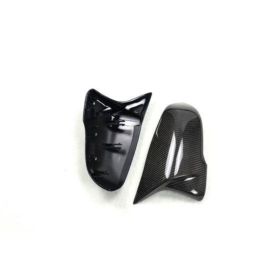 Carbon fiber M style mirror caps for Supra A90/A91, BMW F40/F44, X1 F48, X2 F39, Z4 G29 by Palenon Performance.