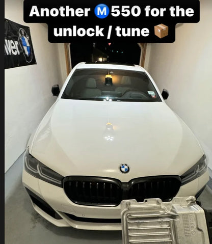 BMW ECU full unlock and Bootmod3 tuning by BOOTMOD3 TUNING USA, showing the ECU unit with tuning interface tools.