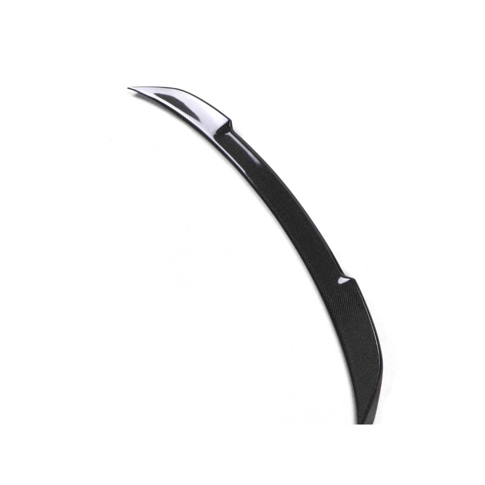 Carbon fiber BMW F87 M2 and F22 CS style trunk spoiler with aerodynamic design from Palenon Performance.