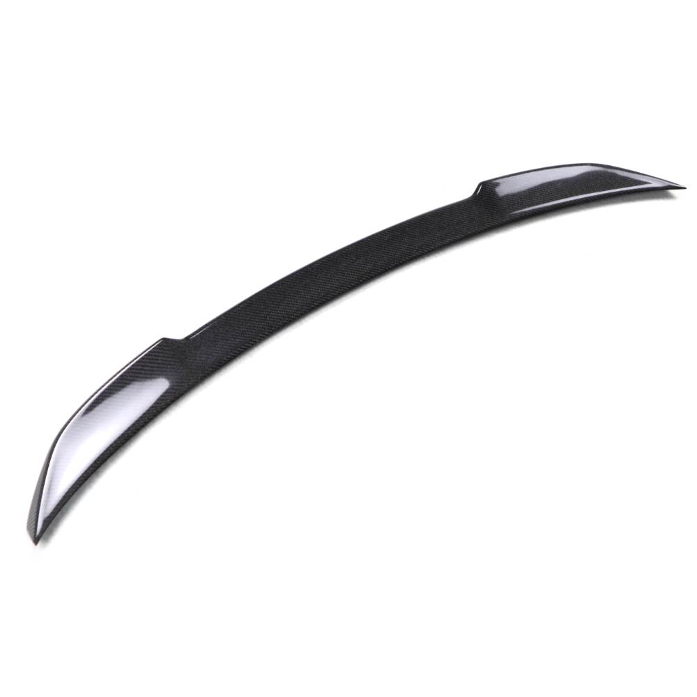 BMW F87 M2 and F22 CS style carbon fiber trunk spoiler with aerodynamic design and glossy finish.