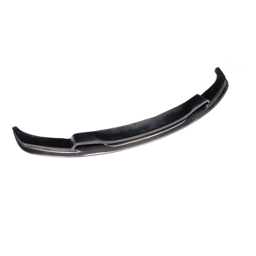 Carbon fiber BMW F30/F31 front lip in Varis style by Palenon Performance, showing the sleek, aerodynamic design on a vehicle.