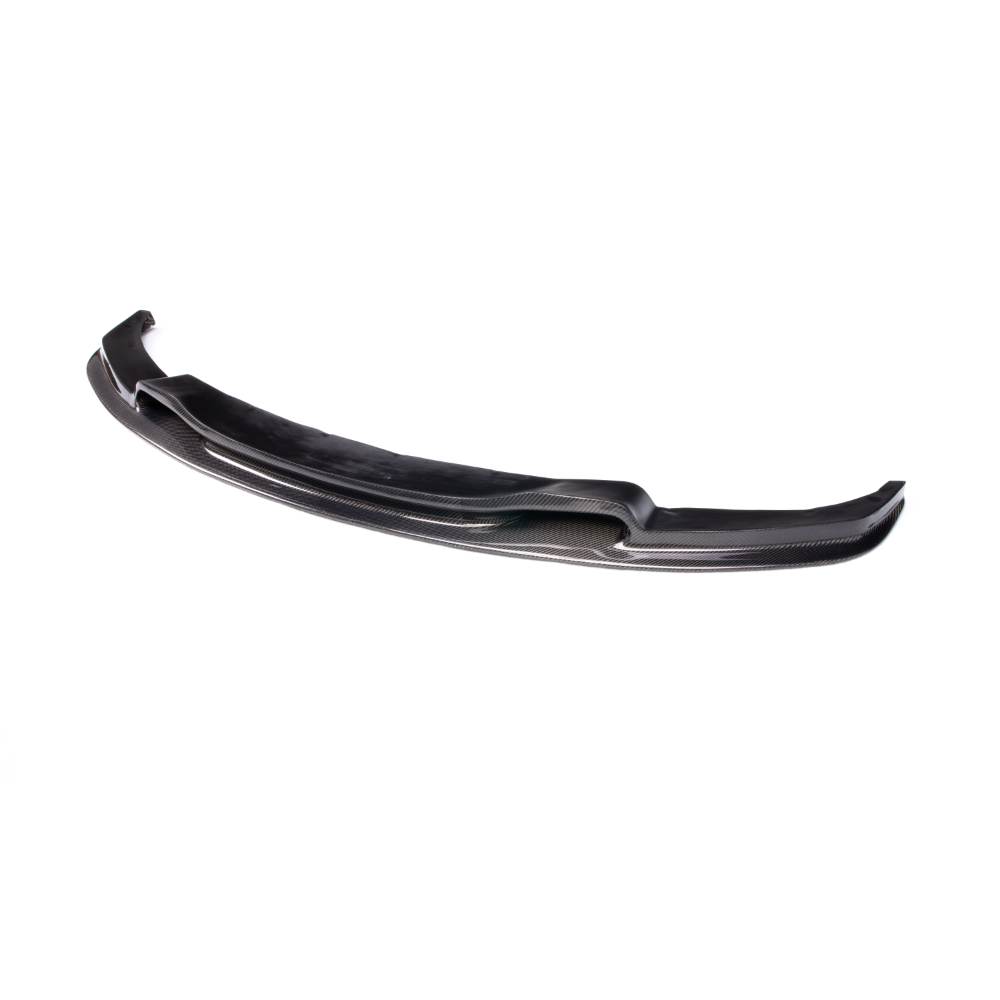 BMW F30 F31 carbon fiber front lip in Varis style, designed by Palenon Performance, shown on a sleek vehicle.