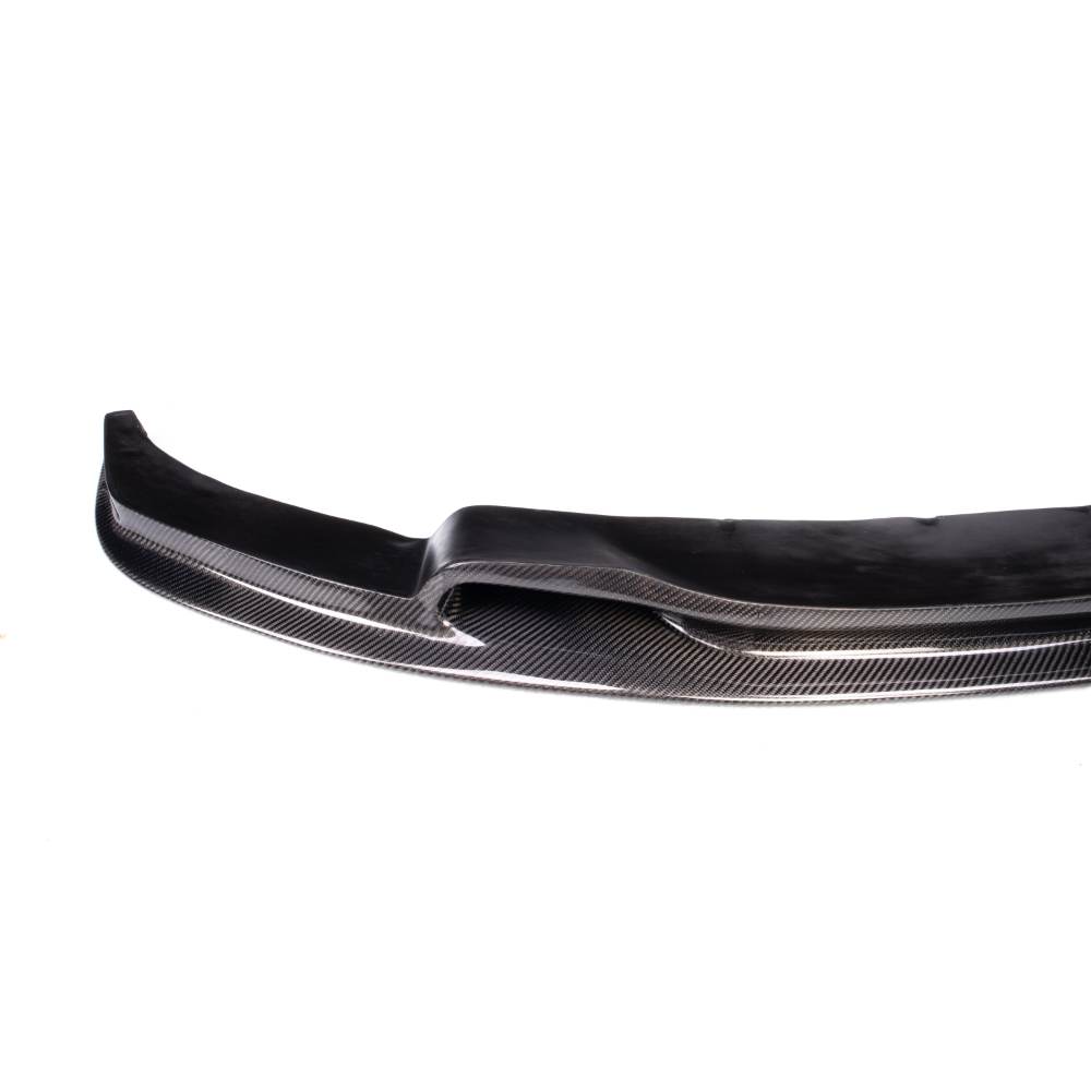Carbon fiber BMW F30/F31 Palenon Performance Varis Style front lip mounted on a BMW F30/F31 model.