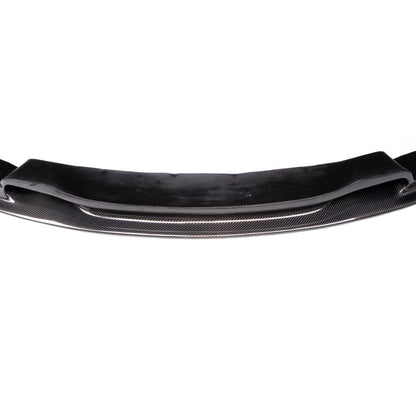 Carbon fiber BMW F30/F31 Varis style front lip by Palenon Performance, designed for a sleek, aggressive front end upgrade.